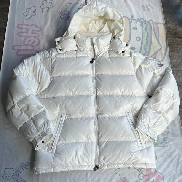 Moncler Hooded Down Jacket White - Picture 1 of 8